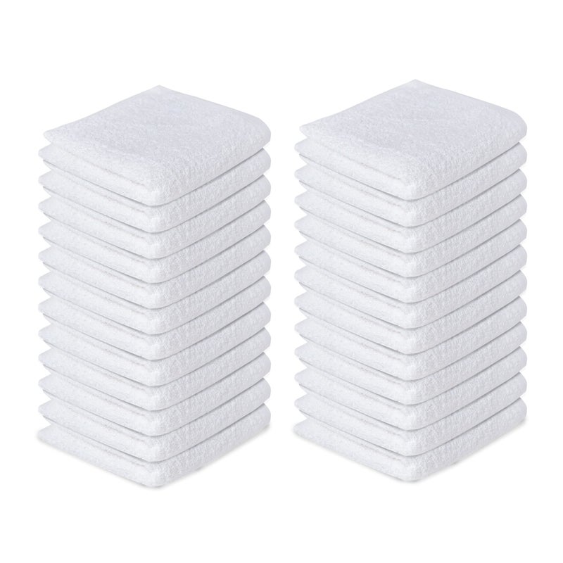 Softolle 100% Cotton Ring Spun Wash Cloths - Bulk Pack of Washcloths - 12x12 Inches - Wash Cloth for Face, Highly Absorbent, Soft and Face Towels (White/L.Grey/D.Grey/Black, 24 Pack) - Image 3